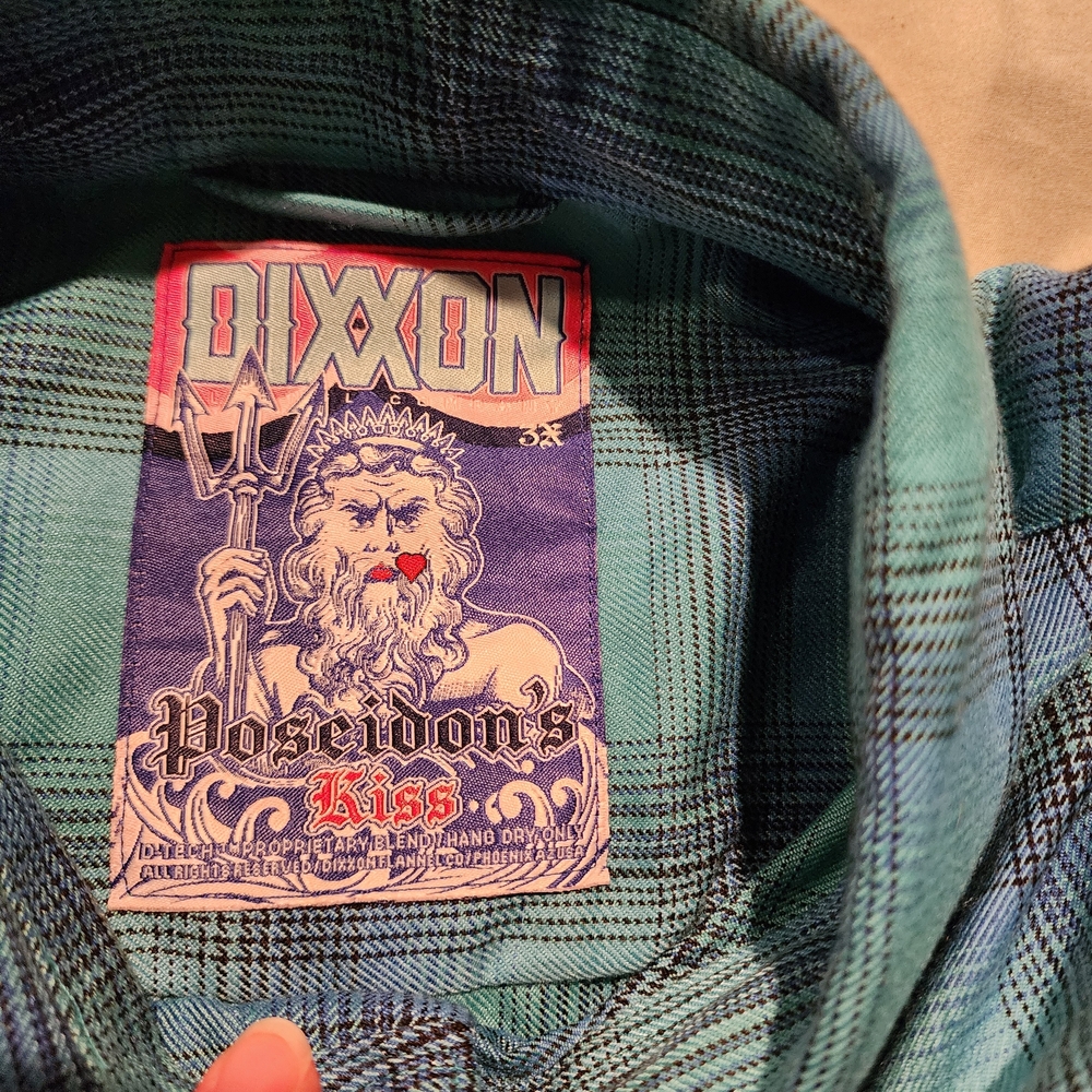 DIXXON Teal and Black Plaid Shirt